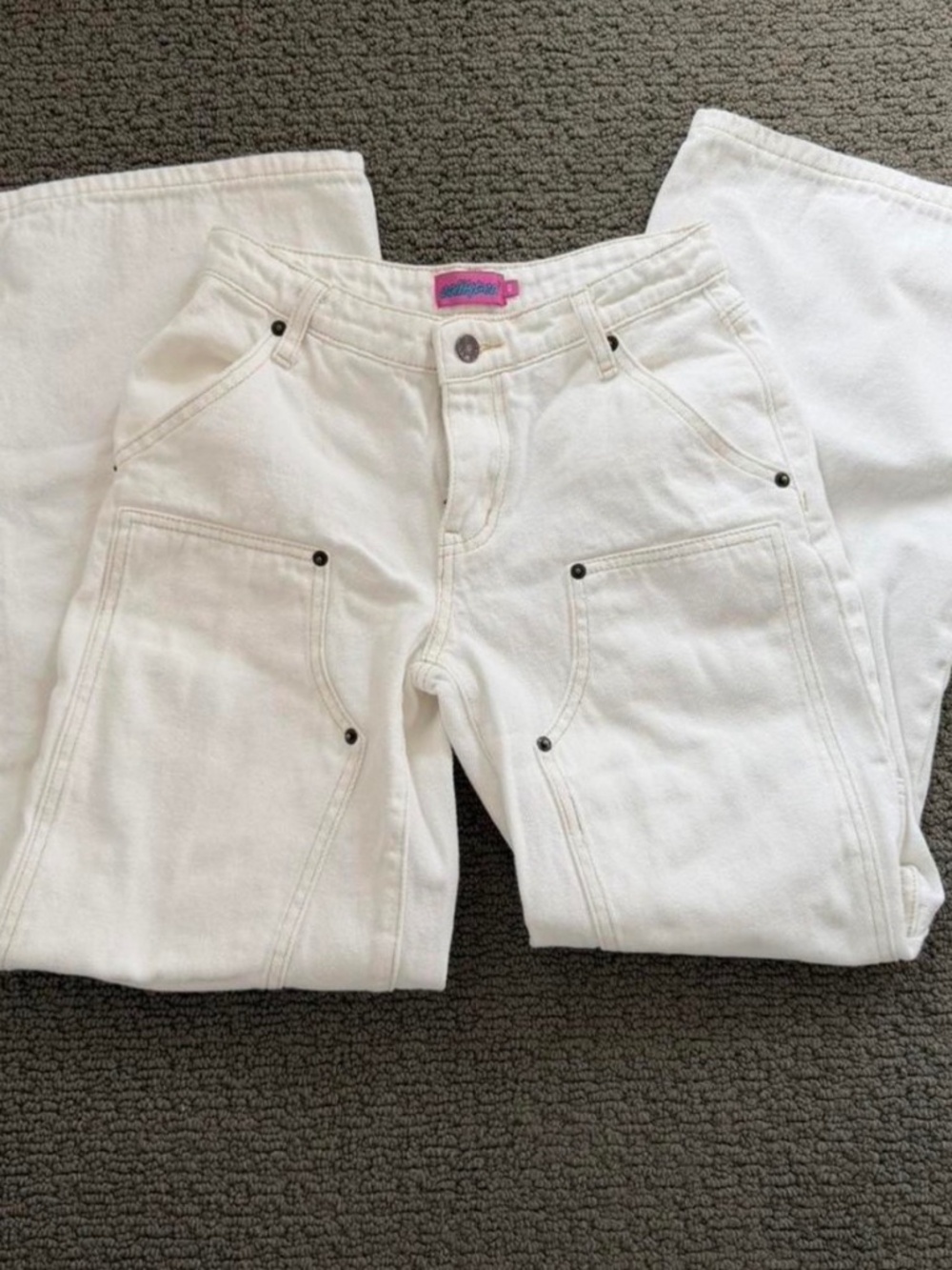 Edikted White Carpenter Jeans